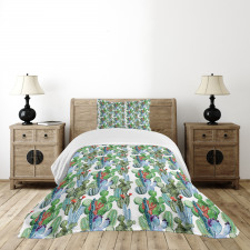 Hawaiian Summer Theme Bedspread Set