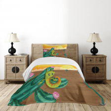 Cartoon Desert Landscape Bedspread Set