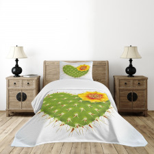 Thorny Opuntia Heart Bedspread Set