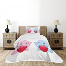 Hearts Twins Bedspread Set