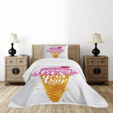 Words Cherry Bedspread Set