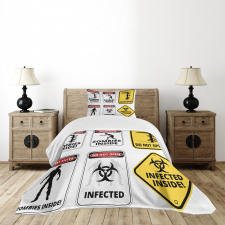 Warning Signs Evil Bedspread Set