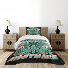 Retro Skulls Ghost Bedspread Set