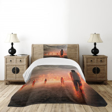 People in Flame Bedspread Set