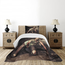 Scary Bloody Man Bedspread Set