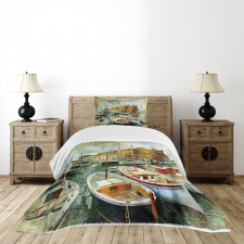 Boats in Naples Bedspread Set