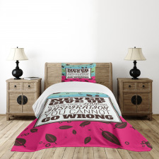 Never Give up Frame Retro Bedspread Set