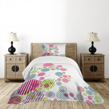 Abstract Striped Dots Bedspread Set