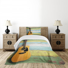 Aged Wooden Planks Rustic Bedspread Set