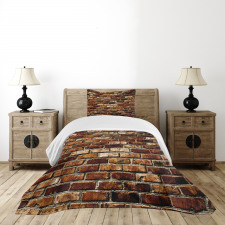 Old Grunge Brick Wall Bedspread Set