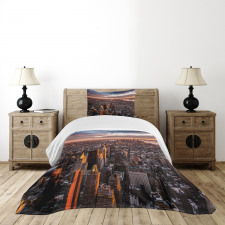 Manhattan Skyline Sunset Bedspread Set