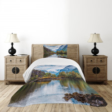 Snowy Norway Mountains Bedspread Set