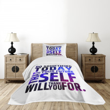 Self Will Words Bedspread Set