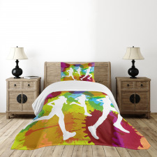 Runners in Watercolors Bedspread Set