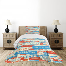 Words Bodycare Collage Bedspread Set