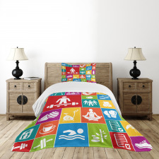 Colorful Health Bedspread Set