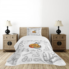 Live Healthy Theme Bedspread Set