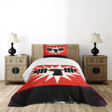 Grunge Dumbbell Lift Bedspread Set