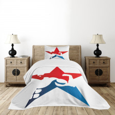 Athlete Silhouette Star Bedspread Set