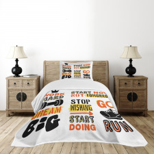 Positive Words Motivational Bedspread Set