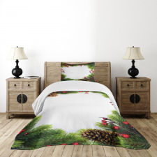 Xmas Frame Pine Cones Bedspread Set