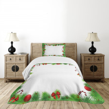 Pine Red Bows Bedspread Set