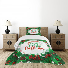 Berries Frame Words Bedspread Set