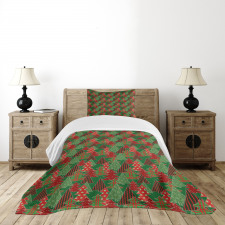 Tree Pines Swirl Dot Bedspread Set