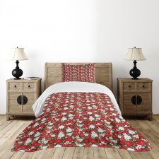 Holly Mistletoe Bedspread Set