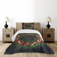 Fir Xmas Wreath Bedspread Set