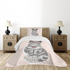 Kitty Glasses Bedspread Set