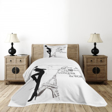 Dancing Woman Words Bedspread Set