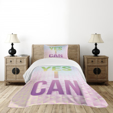 Yes I Can Words Bedspread Set