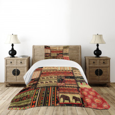 Patchwork Style Asian Bedspread Set