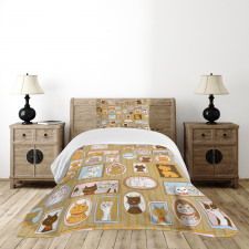 Family Tree of Kitty Humor Bedspread Set