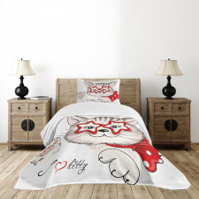 Cat Star Glasses Funny Bedspread Set