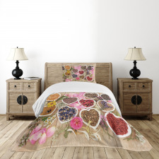 Healing Herbs Bowls Bedspread Set