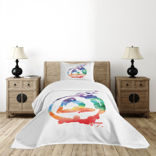 Watercolors Birds Music Bedspread Set