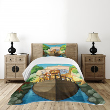 Floating Boat with Animals Bedspread Set