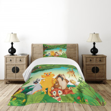 Forest Scene Jungle Habitat Bedspread Set