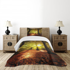 Blurry Forest Dreamy View Bedspread Set