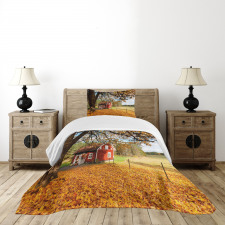 Red Swedish Country House Bedspread Set