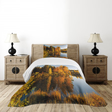 Lake Woodland at Sunset Bedspread Set