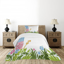 Hibiscus Bedspread Set
