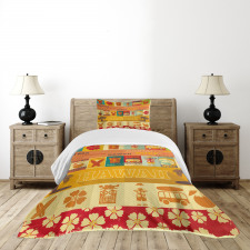 Old Travel Cards Bedspread Set