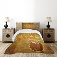 Wood Plank Aloha Bedspread Set