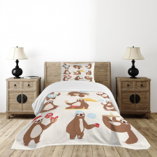 Funny Sluggard Animal Bedspread Set