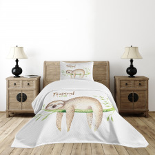 Young Animal on Palm Tree Bedspread Set