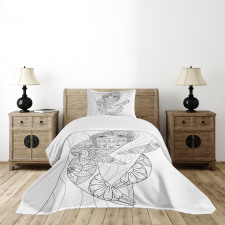 Animal Floral Detail Bedspread Set