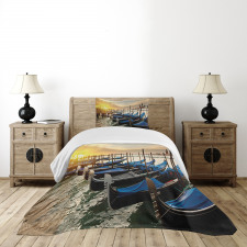 Gondolas Line on Water Bedspread Set